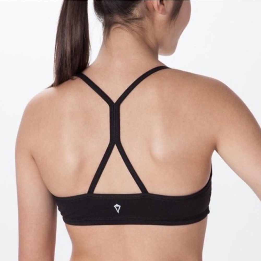 Ivivva Lululemon Drill Sports Bra Girls Size 8 Black T Back Workout Dance Cheer